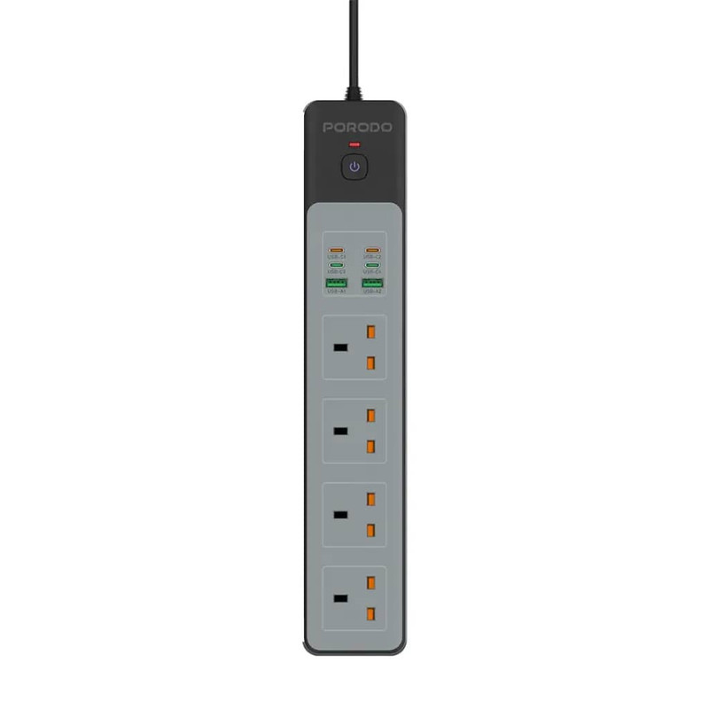 محافظ شوک الکتریکی و چند راهی برق پرودو مدل PD-FWCHO45-BK-65W