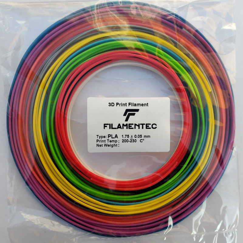 فیلامنت قلم طراحی سه بعدی PLA مدل FILAMENTEC طول 2 متر بسته 10 عددی