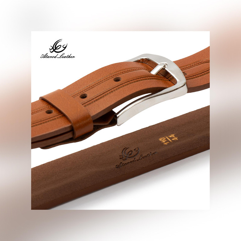 کمربند مردانه چرم عطارد مدل چرم طبیعی کد B69