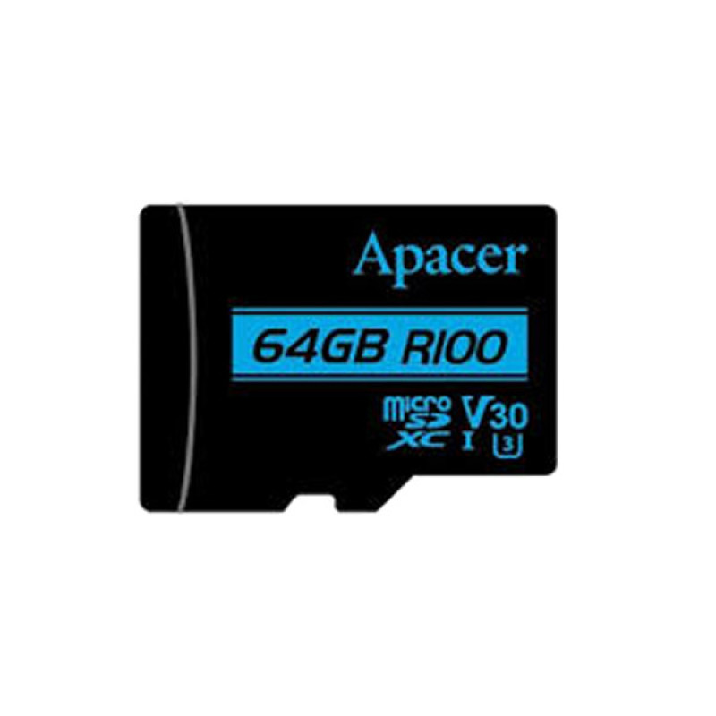 کارت حافظه microSDXC اپیسر مدل RIOO کلاس 10 استاندارد UHS-I U3 سرعت 100MBps ظرفیت 64 گیگابایت به همراه آداپتور SD