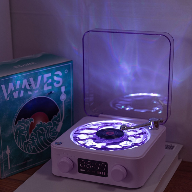 چراغ خواب طرح گرامافونی اسپیکر دار مدل waves