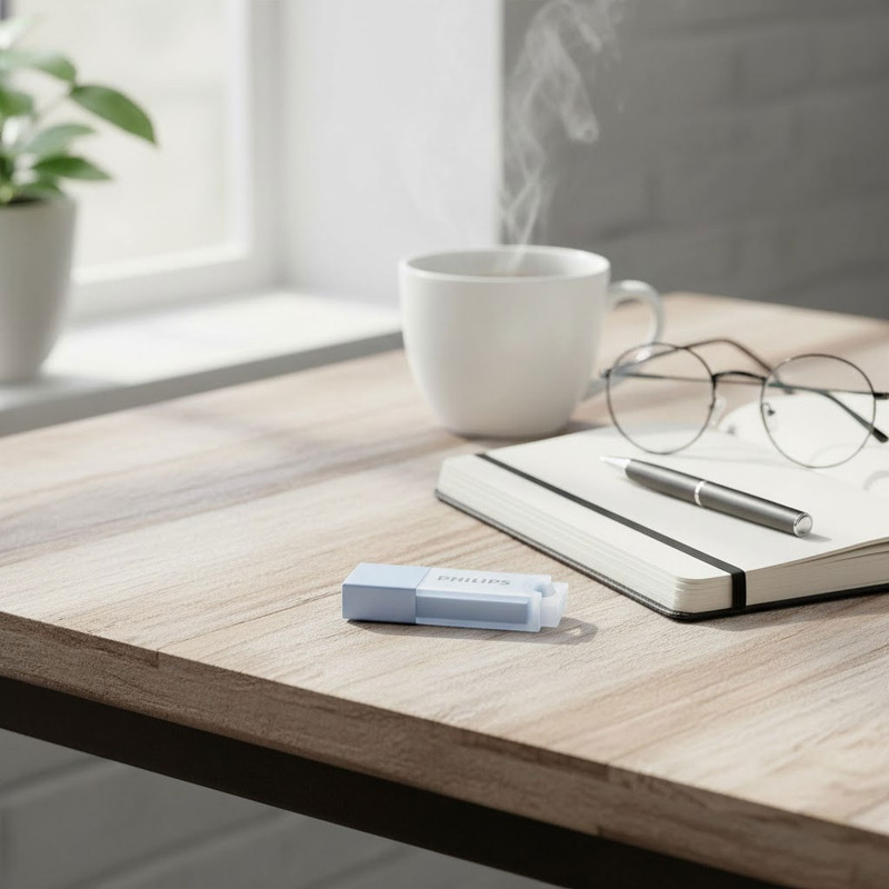فلش مموری فیلیپس مدل FM10UA-B 3.2 ظرفیت 64 گیگابایت با رابط USB 3.2 Gen1، سرعت خواندن تا 130 مگابایت بر ثانیه، سازگار با ویندوز، مک و لینوکس، طراحی درپوش‌دار و مقاوم در برابر خش و اثر انگشت