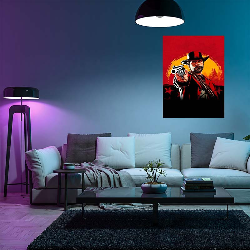 تابلو شاسي کارنيکا طرح رد دد Red Dead Redemption کد 89610 مجموعه 4 عددی