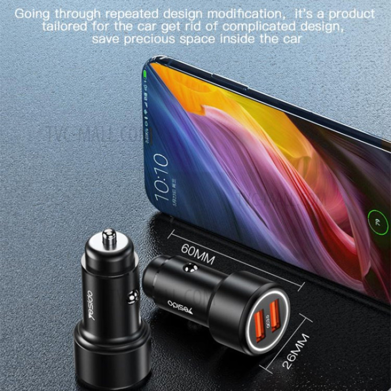 شارژر فندکی یسیدو مدل Yesido Y43 Car Charger