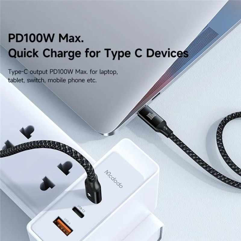 کابل تبدیل USB-C به میکرو اپل واچلایتنینگUSB-C مک دودو مدل ca-4940 طول 1.2 متر