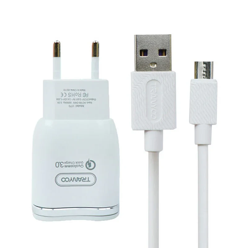شارژر دیواری ترانیو مدل V70 به همراه کابل تبدیل MicroUSB