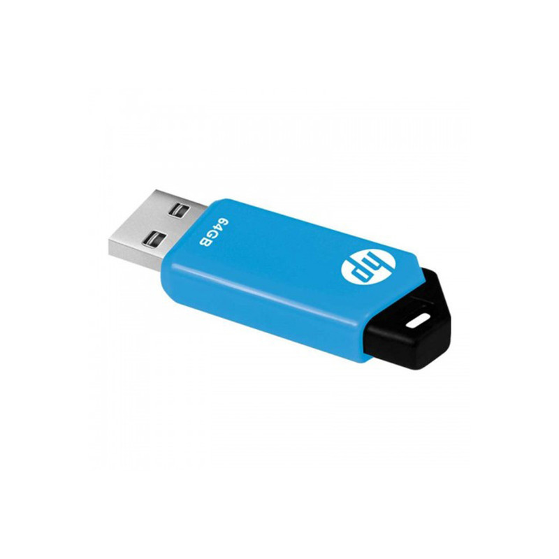 فلش مموری اچ‌پی مدل V150w ظرفیت 64 گیگابایت، رابط USB 2.0، طراحی باریک بدون درپوش، سرعت خواندن 14 مگابایت بر ثانیه و سرعت نوشتن 4 مگابایت بر ثانیه، دارای محفظه فلزی بادوام و حلقه اتصال به بند یا جاکلیدی