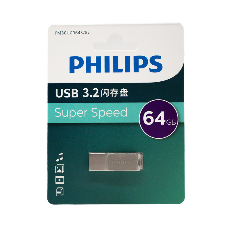 فلش مموری OTG فیلیپس مدل FM30UC ظرفیت 64 گیگابایت با رابط USB 3.2 و Type-C، سرعت خواندن 130 مگابایت بر ثانیه، سرعت نوشتن 80 مگابایت بر ثانیه، سازگار با ویندوز، مک و لینوکس، مقاوم در برابر خش و اثر انگشت