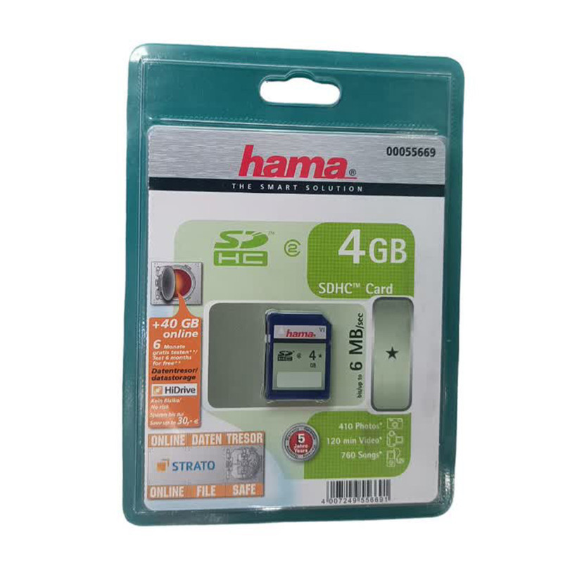 کارت حافظه SDHC هاما مدل 00055669 کلاس 2 استاندارد SDHC سرعت 6MBps ظرفیت 4 گیگابایت