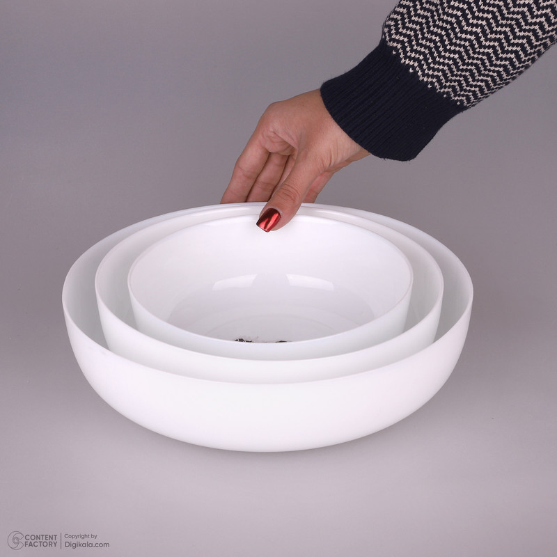 مجموعه 3 عددی ظرف سرو و پذیرایی آرکوپال گلدن اوپال مدل Diwali Smart با طراحی دایره‌ای، مقاوم در برابر حرارت و شوک دمایی، قابل استفاده در مایکروویو و شست‌وشو با ماشین ظرفشویی