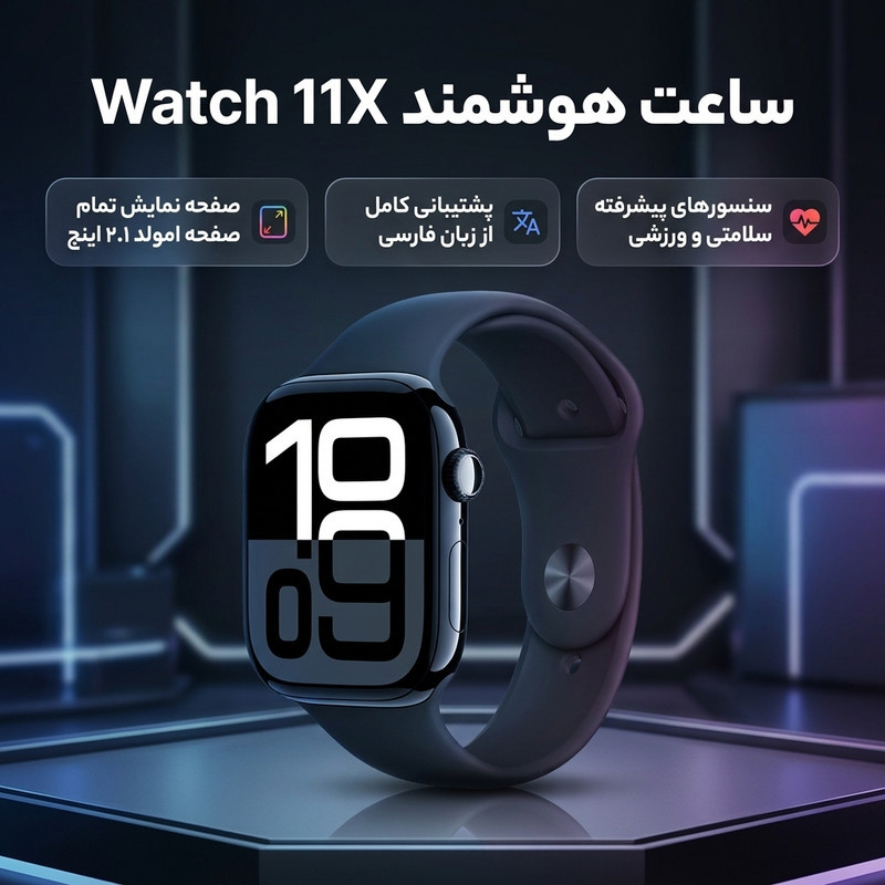 ساعت هوشمند 49 میلیمتری میکروویر مدل Watch11X با بند سیلیکونی
