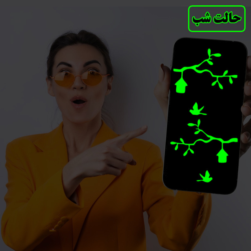 استیکر کلید و پریز مدل شبنما طرح پرندگان ودرخت بسته دوعددی