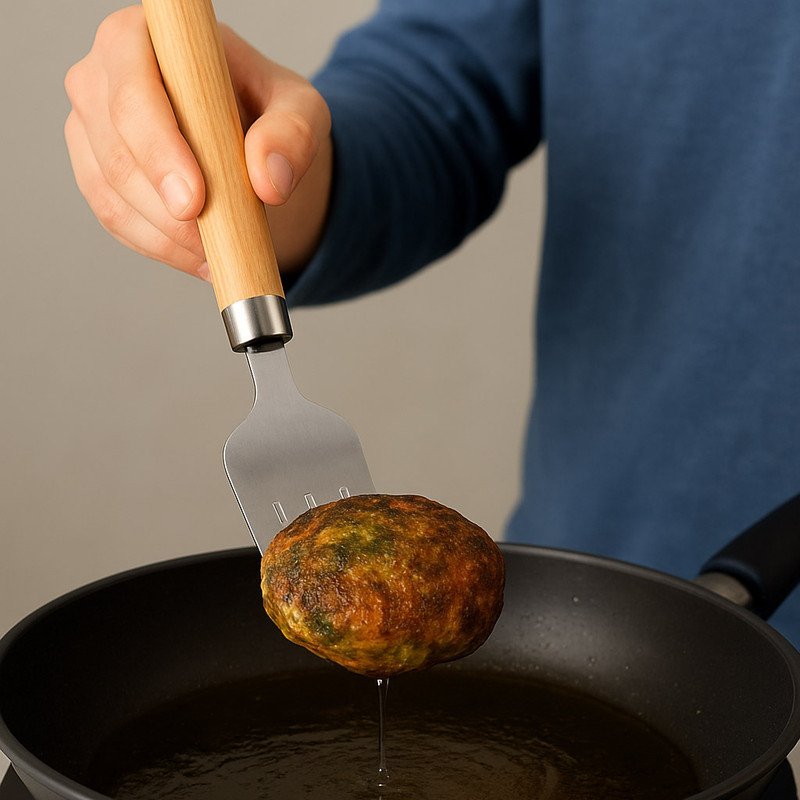 کفگیر شنگیا مدل سرتیز و روغن گیر