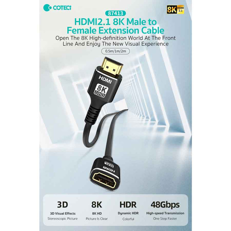 کابل افزایش طول HDMI کوتتسی مدل 87413 طول 1.0متر