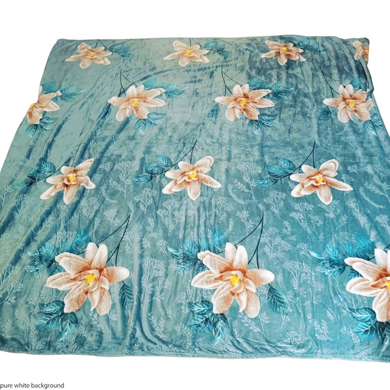 پتو مسافرتی 2 نفره مدل گل برجسته طرح لیلیوم سایز 240x220 سانتی‌متر
