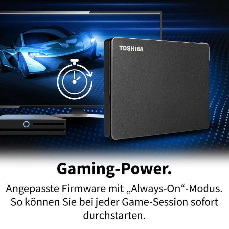 هارد اکسترنال توشیبا مدل Canvio Gaming ظرفیت دو ترابایت دارای رابط USB Type-A 3.2