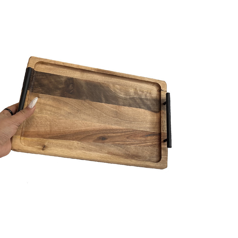 سینی دسته دار مدل چوبی سایز 24*35 سانتی متر