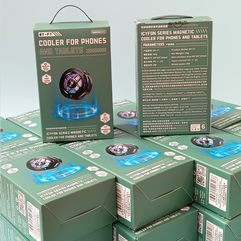 خنک کننده گوشی موبایل ریمکس مدل Magnetic Cooler With Temperature display RT-F7i