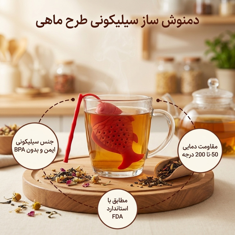 دمنوش ساز مدل ماهی سیلیکونی