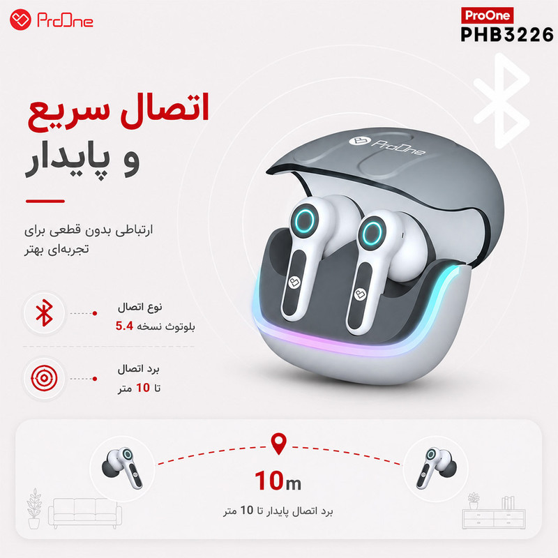 هدفون بلوتوثی پرووان مدل Harmonia PHB3226