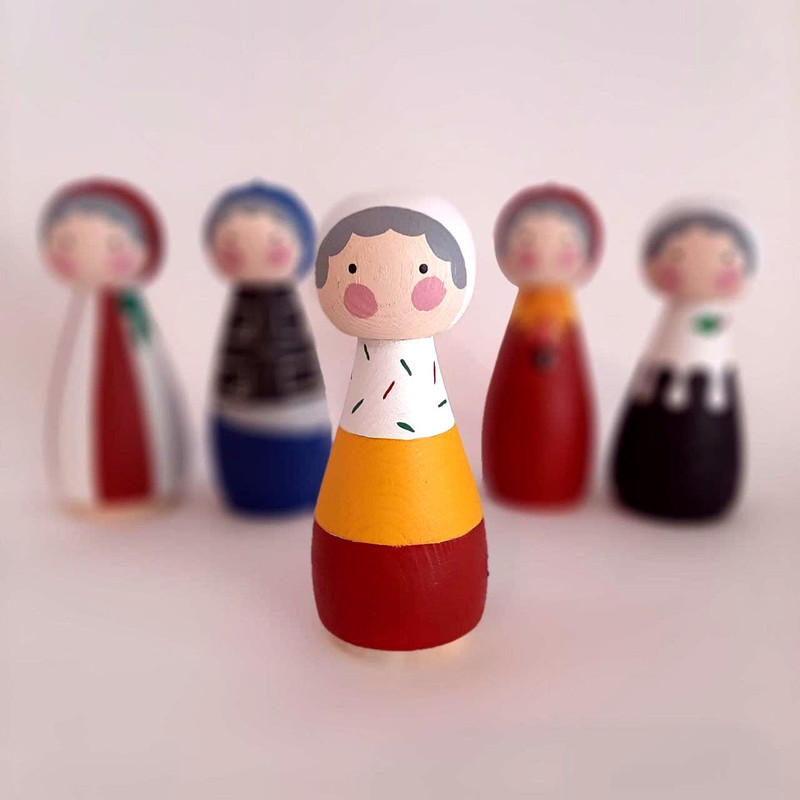 عروسک چوبی مدل آب نبات ها مجموعه ۵ عددی