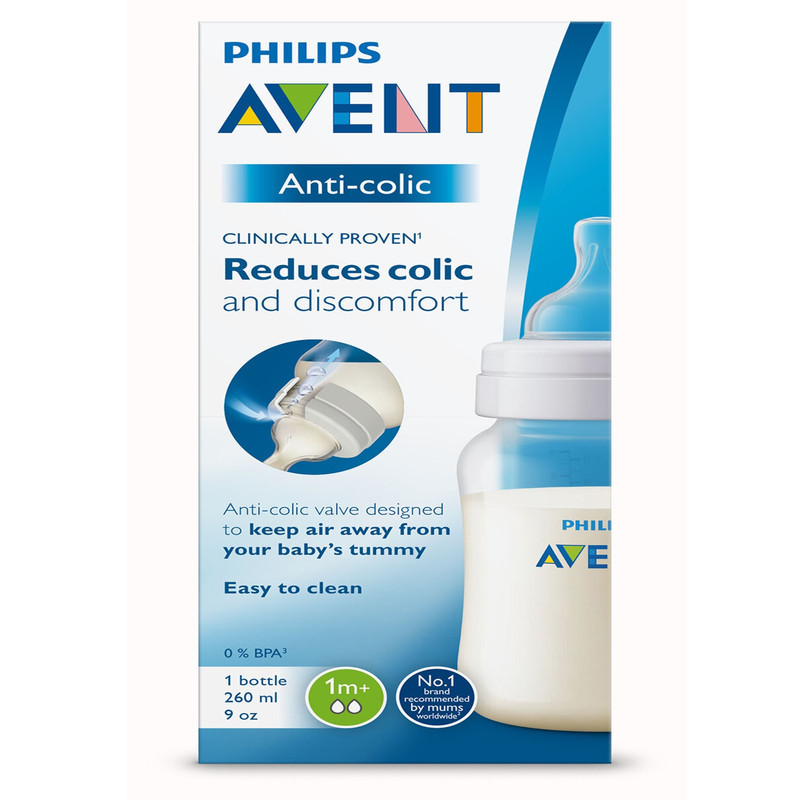 شیشه شیر اونت فیلیپس مدل anti-colic حجم 260 میلی لیتر