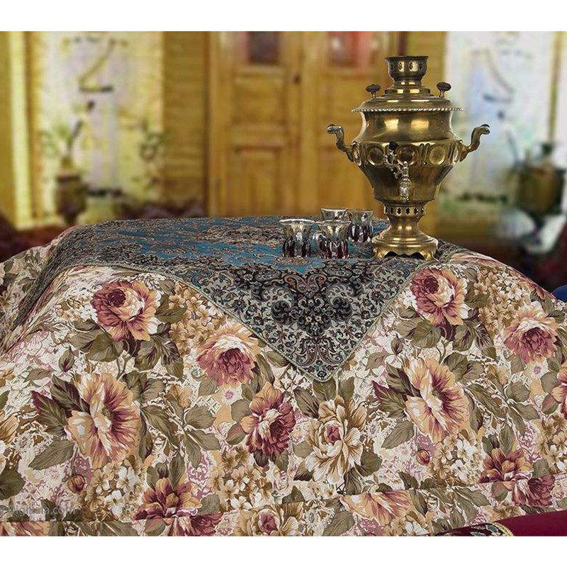 لحاف کرسی سندس مدل رز کد 09 سایز 350x350 سانتی متر