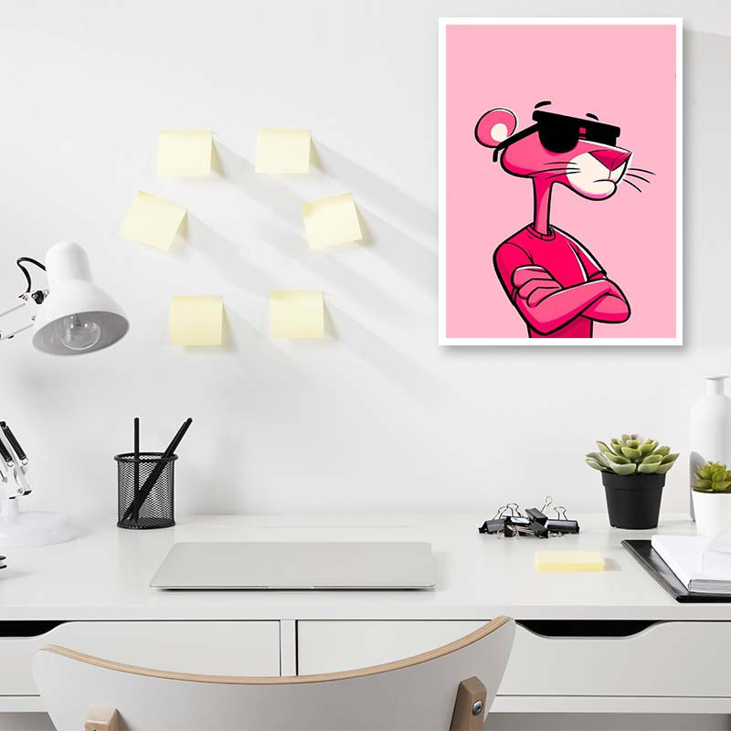 پوستر کارنيکا طرح پلنگ صورتی pink panther کد 31213 مجموعه 8 عددی