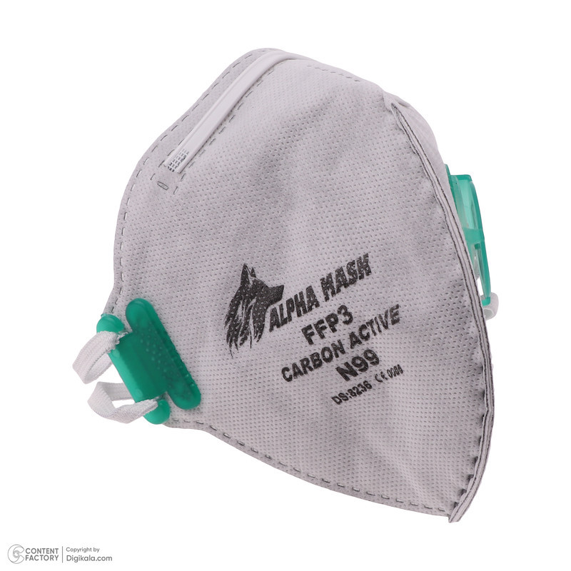 ماسک تنفسی آلفا ماسک 7 لایه کد N99 CARBON ACTIVE بسته 12 عددی