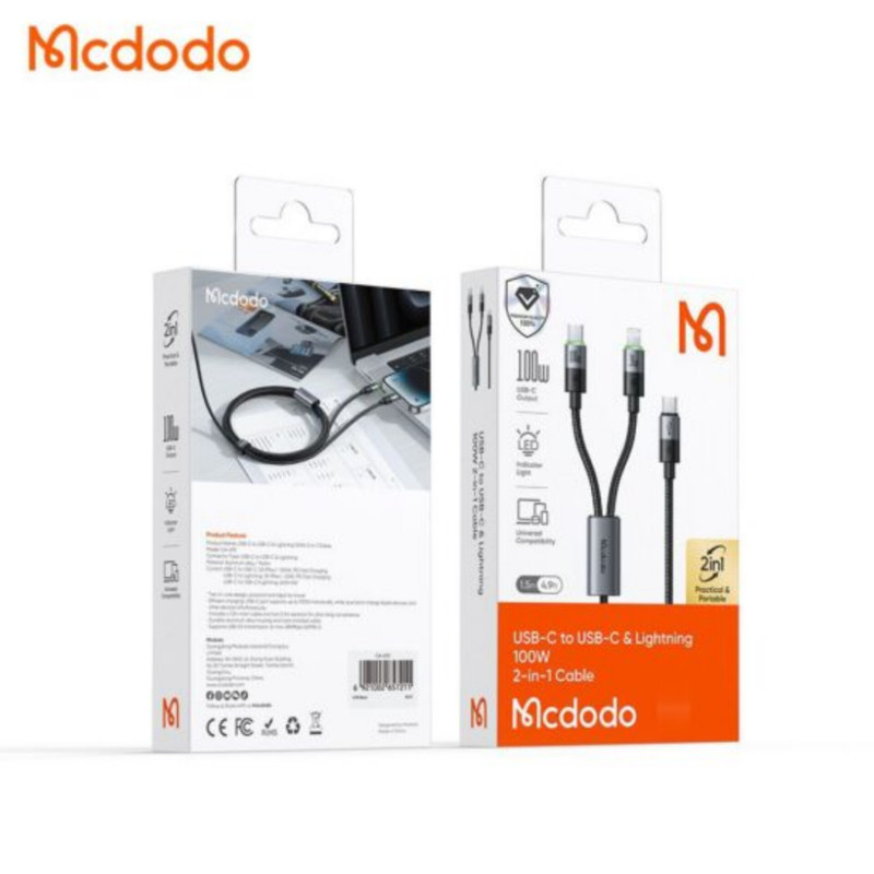 کابل تبدیل usb-cبه لایتنینگ usb-c مک دودو مدل ca-6700 طول 1.5متر