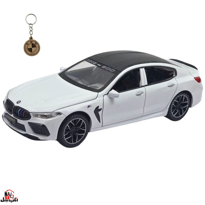 ماکت ماشین ناب سل مدل بی ام و فلزی چراغدار موزیکال BMW M8 MANHART به همراه جاسوییچی