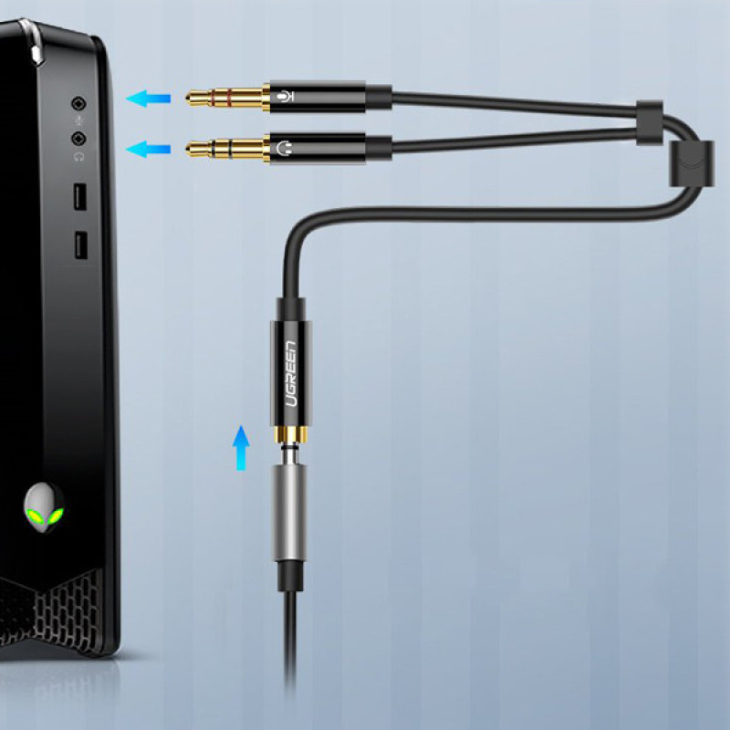کابل تبدیل 2 به 1 صدا 3.5 میلی متر یوگرین مدل AV140