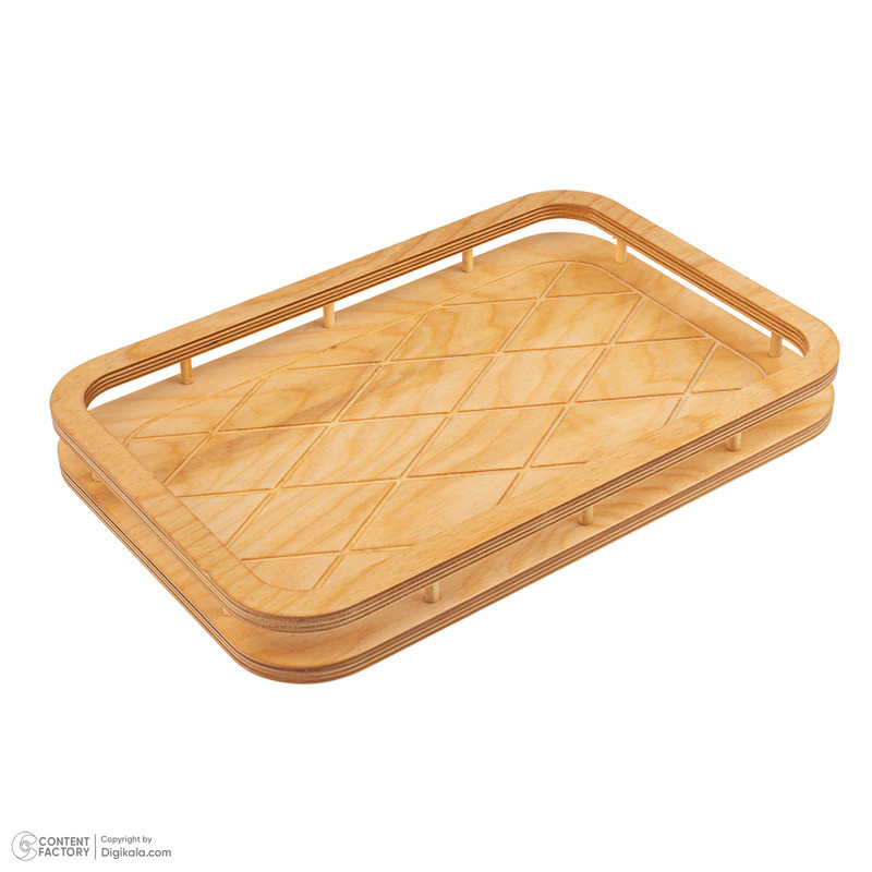 سینی بدون دسته مدل مستطیل طرح سبد سایز 36x24 سانتی متر