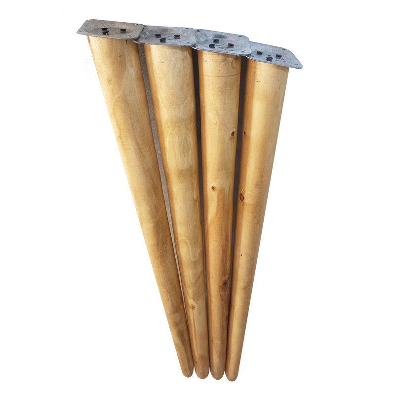 پایه میز عسلی مدل چوبی مخروطی کد 45-D1 بسته 4 عددی