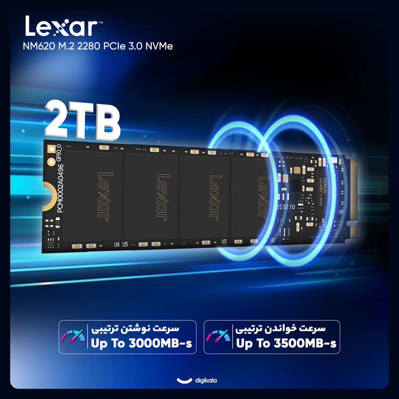 اس اس دی اینترنال PCIe Gen3 x4 لکسار مدل NM620 M.2 2280 ظرفیت 2 ترابایت
