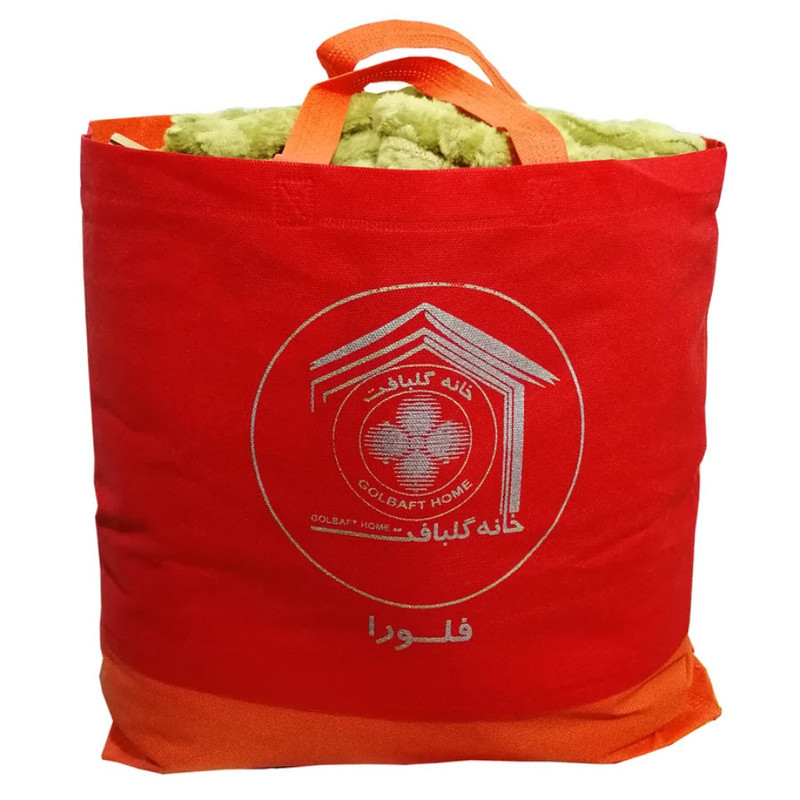 پتو مسافرتی 2 نفر گلبافت مدل فلور گل 5پر سایز 220x180 سانتی‌متر