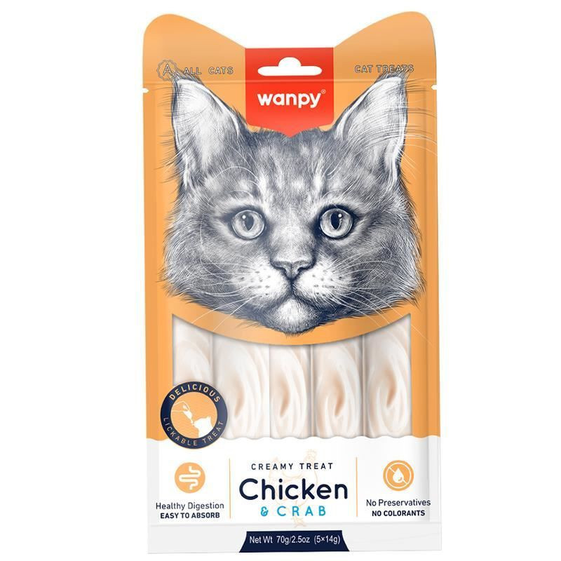بستنی گربه ونپی مدل سفارش اروپا با طعم مرغ و خرچنگ وزن 70 گرم