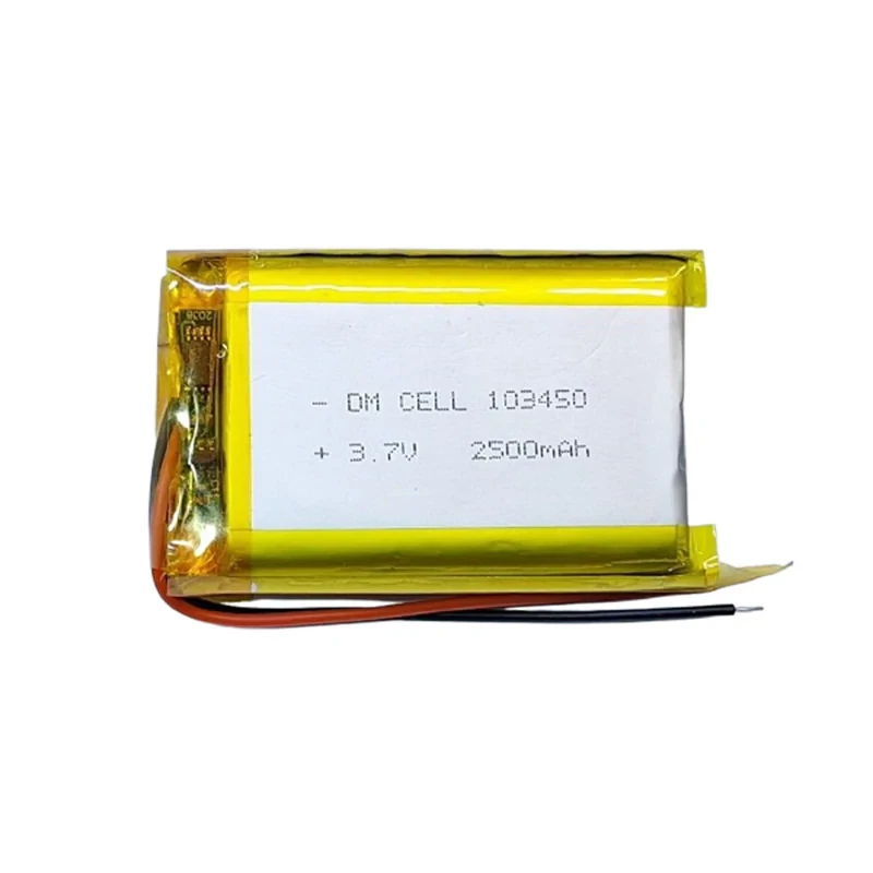 باتری لیتیومی قابل شارژ دی ام سل مدل DM-103450 ظرفیت 2500 میلی‌ آمپر ساعت
