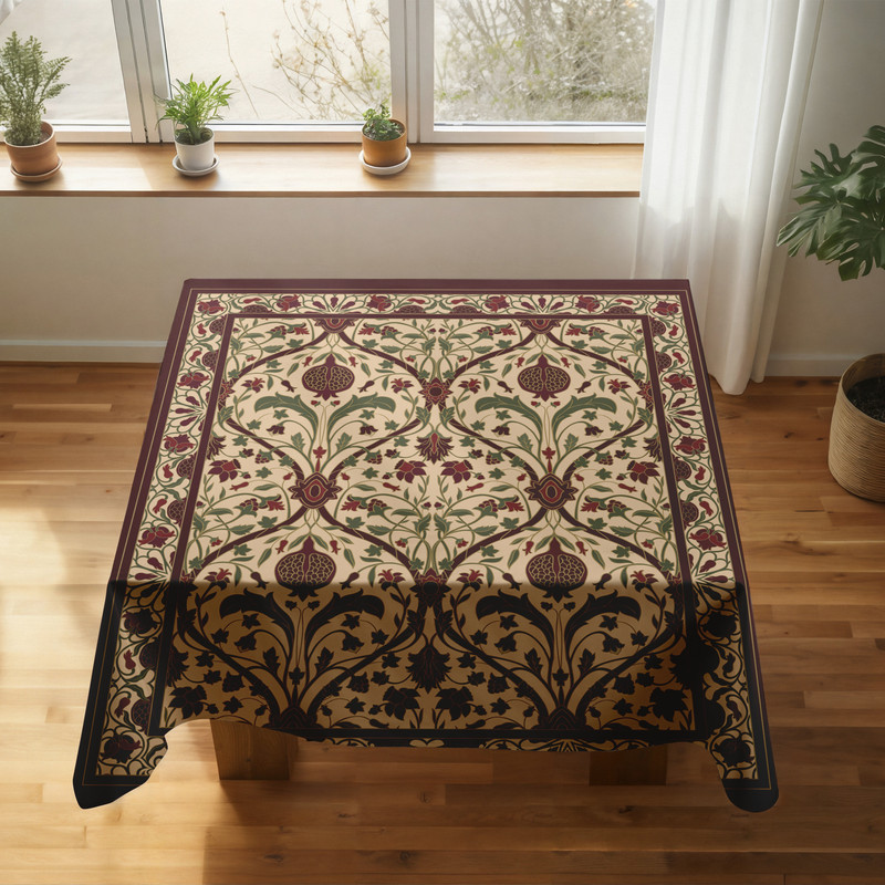 رومیزی ریحانلوکس مدل شکوفه انار کد RH130 سایز 97x97 سانتی‌متر