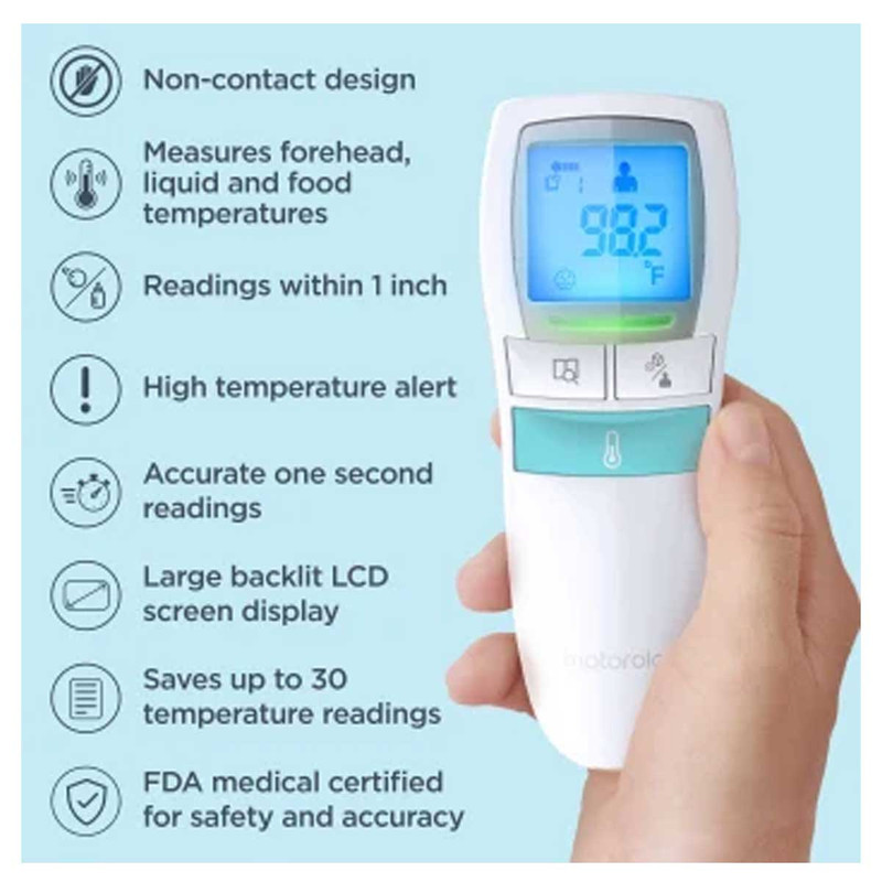 تب‌سنج و دماسنج کودک موتورولا مدل Non-Contact Baby Forehead-Body, Food or Liquid Temperature