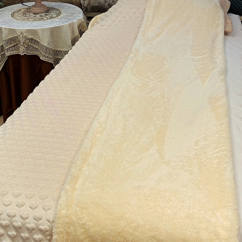 پتو دو لایه 1 نفره مدل  کریستال قلبی پشت تدی  سایز 220x160 سانتی‌متر