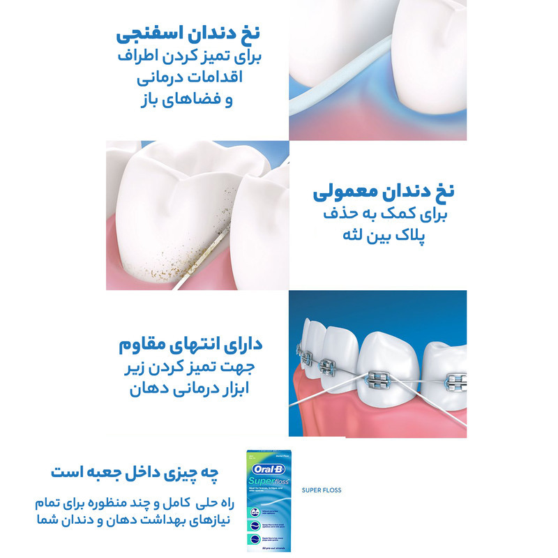 نخ دندان اورال-بی مدل super floss