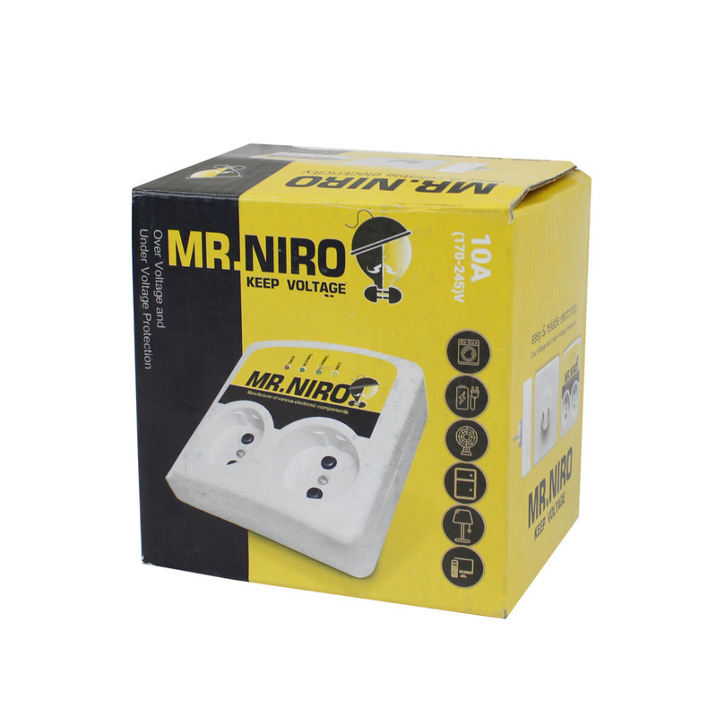 محافظ ولتاژ 230 وات تک فاز 10 آمپر مستر نیرو مدل 2 خانه کد brnji