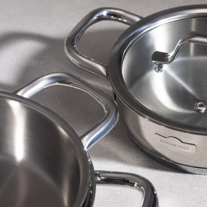 سرویس تابه استیل 6 پارچه مادام کوکو مدل Luna Shallow Pan Set