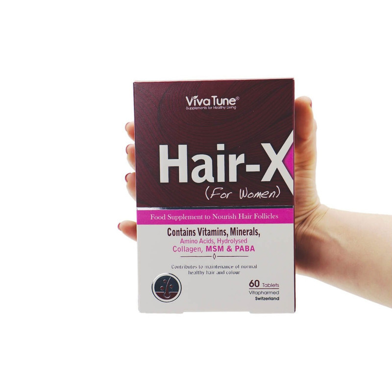 مکمل غذایی تقویت و حفظ سلامت مو بانوان ویوا تون مدل Hair-X با کلاژن هیدرولیز شده، ویتامین‌ها، آمینو اسید، بیوتین، روی، سلنیوم، MSM و PABA، تغذیه عمیق فولیکول و تقویت ریشه مو، بسته 60 عددی