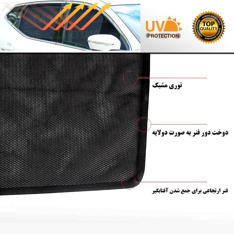 آفتاب گیر خودرو مدل PRO UV مناسب برای پژو پرشیا مجموعه 4 عددی