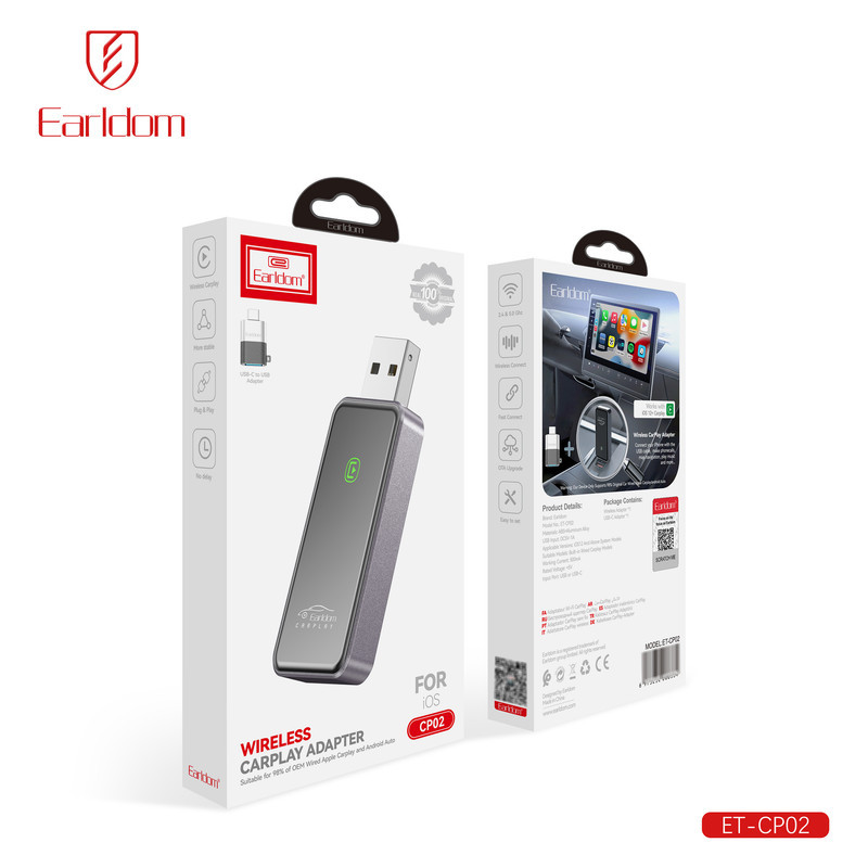 کارپلی و اندروید اتو ارلدام مدل CP02 به همراه تبدیل USB به USB-C