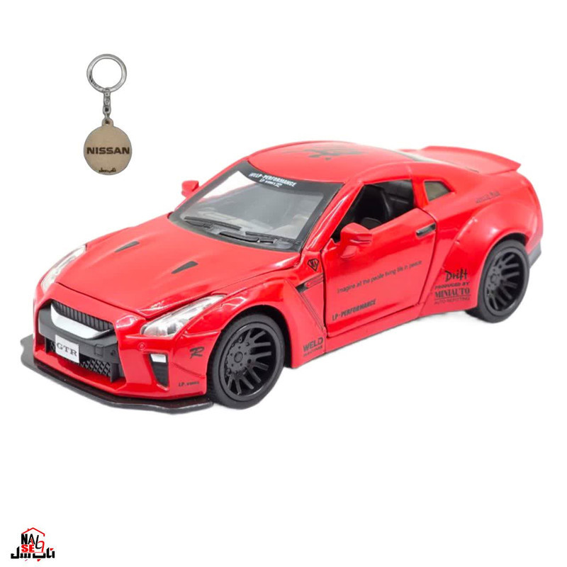 ماکت ماشین ناب سل مدل نیسان جی تی آر فلزی موزیکال چراغدار اسپرت NISSAN GTR SPORT به همراه جاسوییچی