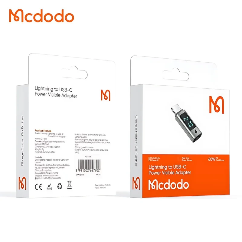 مبدل لایتنینگ به USB-C مک دودو مدل OT-599 60W