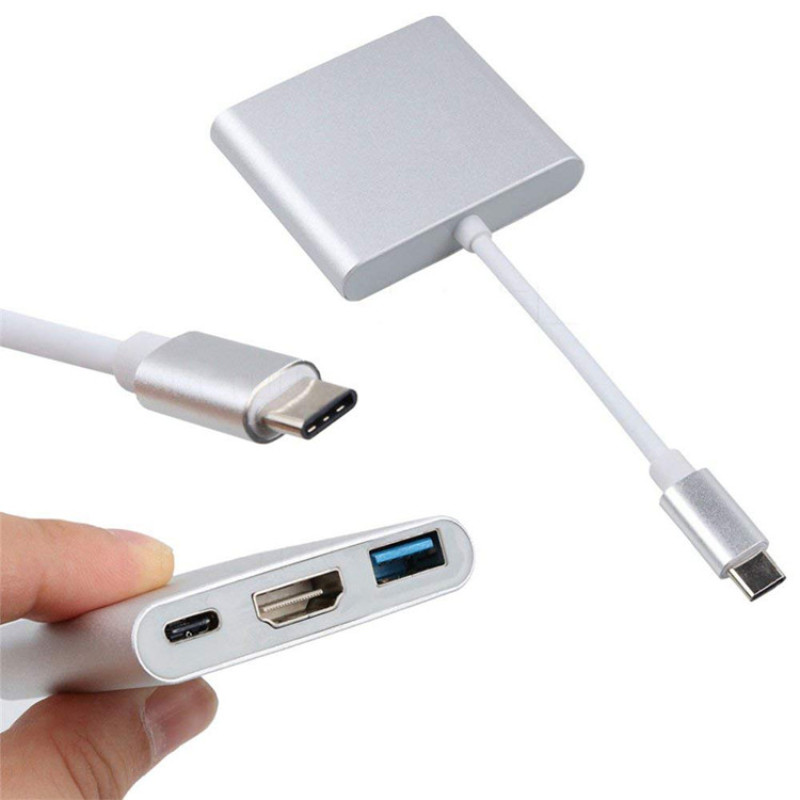 مبدل USB-C به USB-C  USB 3.0  HDMI 4K  مدل Adapter 3 in1